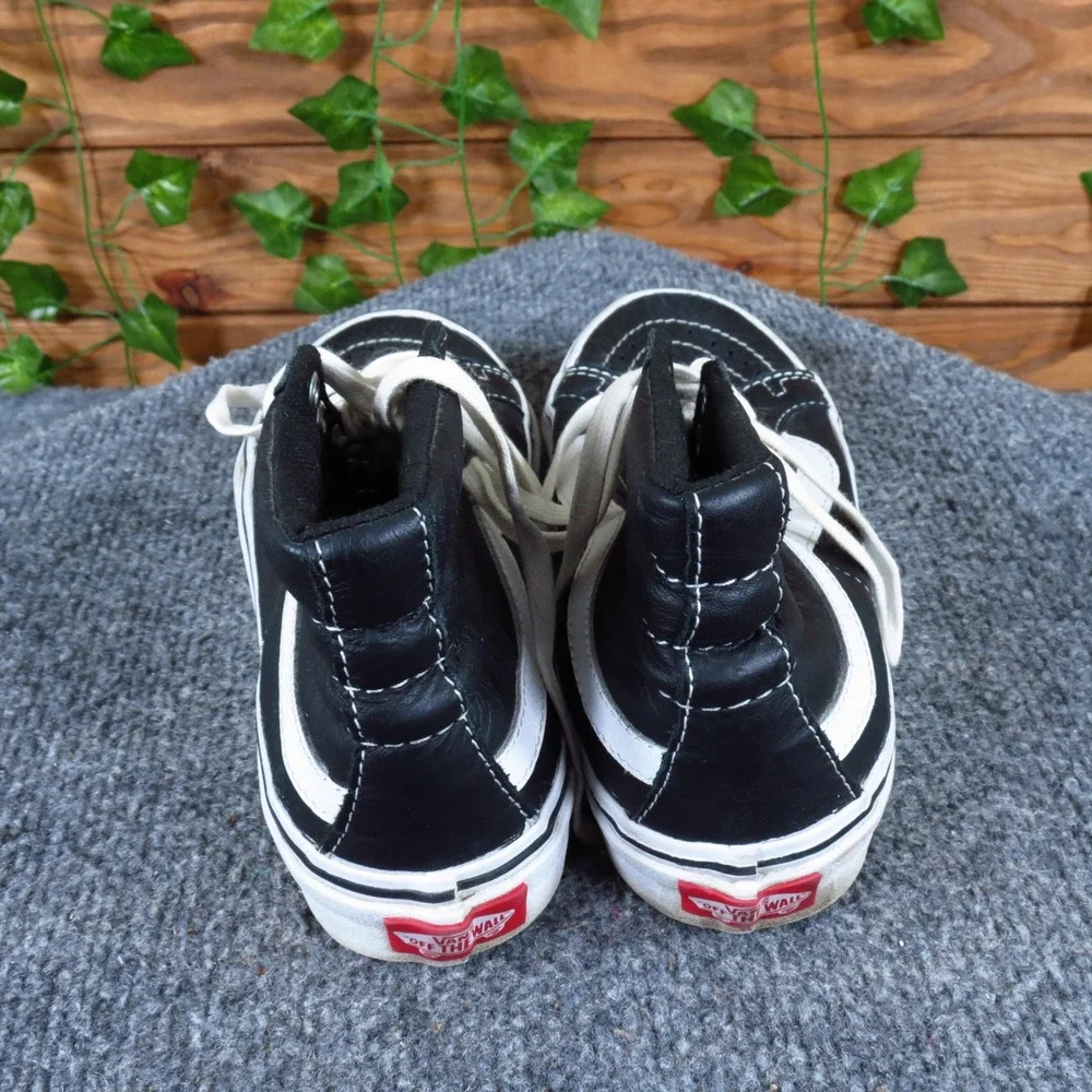 Vans Sk8-Hi Women Sneaker Size 5 Skate Casual Black White Leather High Top‎